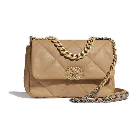 chanel 19 flap bag beige